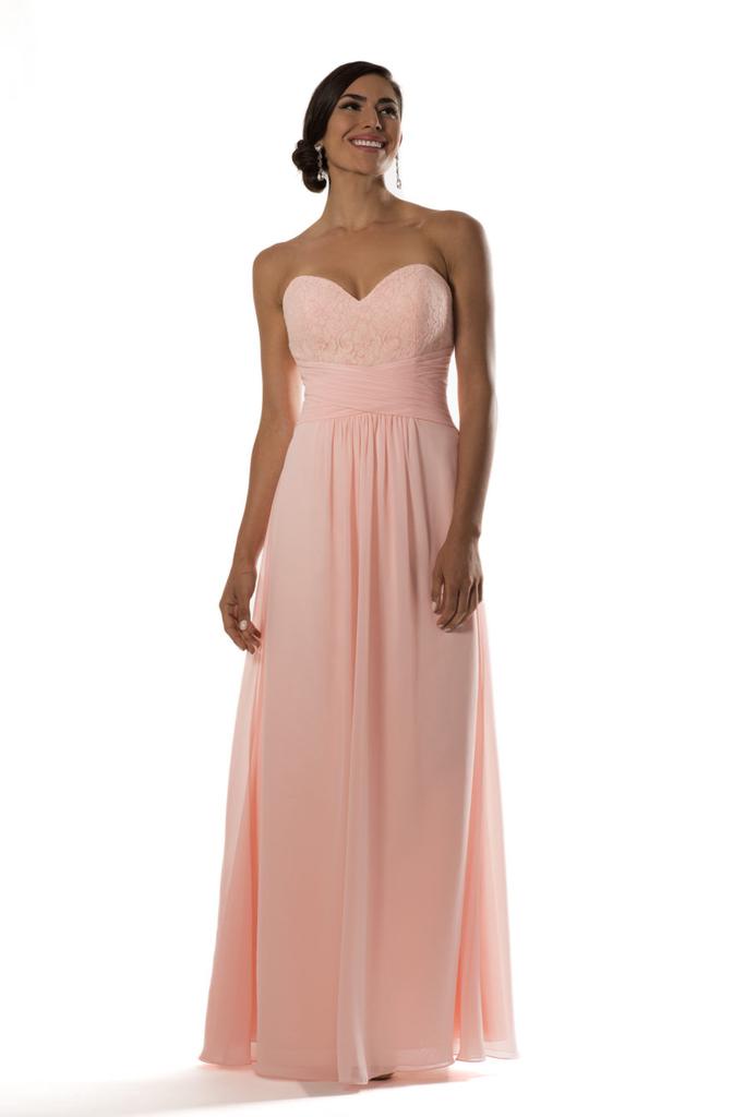 Criss Cross Waist Chiffon Lace Sweetheart Neckline Bridesmaid Dress