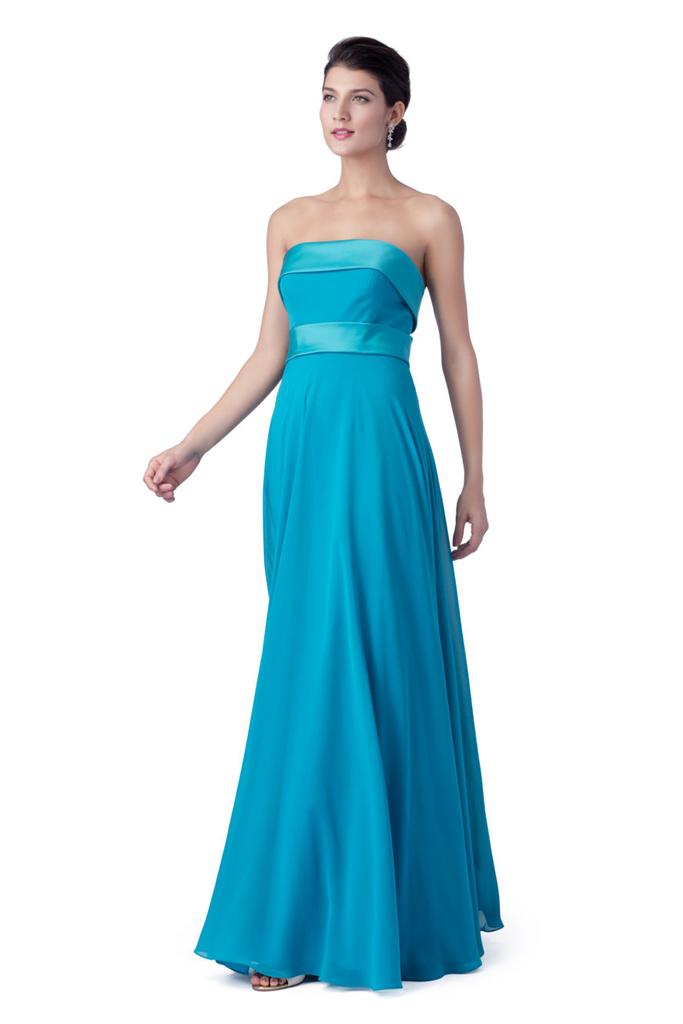 Straight Neckline A-Line Chiffon Bridesmaid Dress