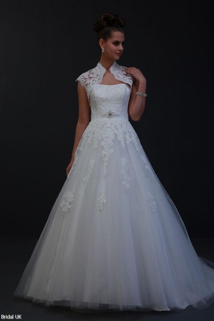 AT4562 - Strapless Gown with Full Skirt & Cathedral Train